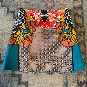 Express Multi-Color Pattern A-Line Mini Skirt